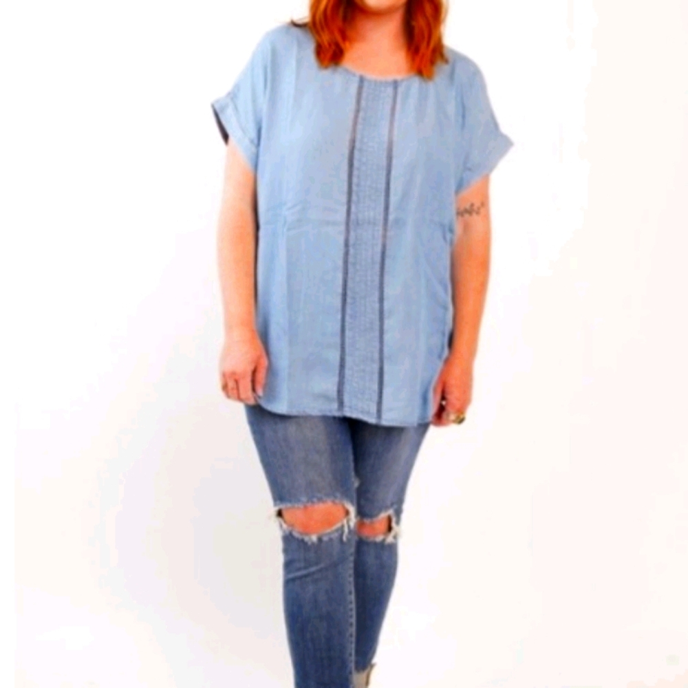 Perch NWT Colette Chambray Top 1XL